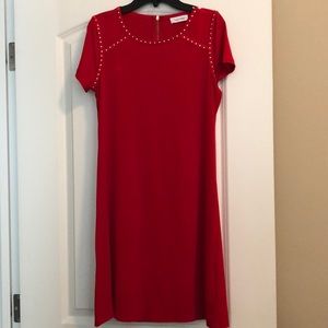 Red Calvin Klein polyester dress 4
